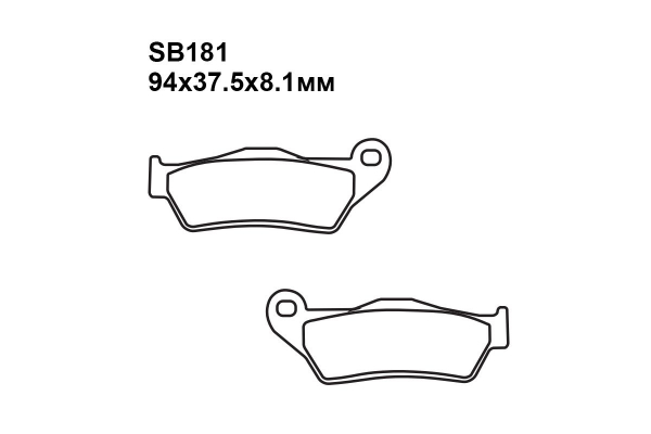 Комплект тормозных колодок SB181|SB181|SB181 на GAS-GAS HP 50 Quad Wild 2004-2007
