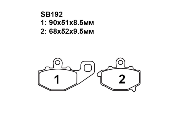 Тормозные колодки SB192 на CF-MOTO 650 TR  2013-2014 задние