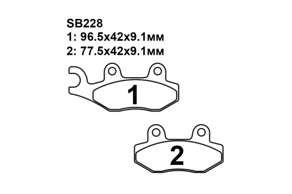 Комплект тормозных колодок SB228|SB228 на KEEWAY Outlook 125 2007-2010