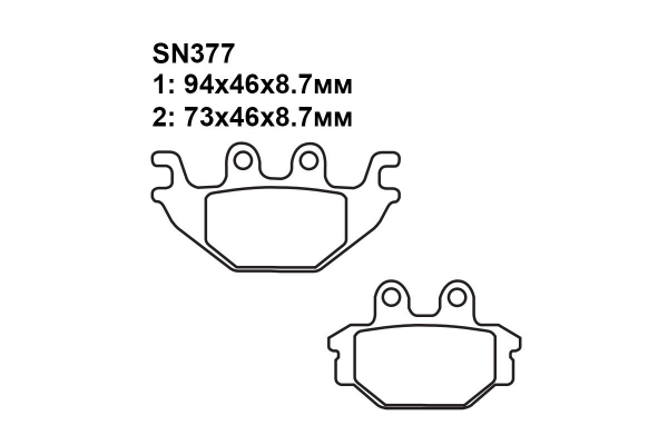 Комплект тормозных колодок SN377|SN377|SN067 на РУССКАЯ МЕХАНИКА РМ-500-1