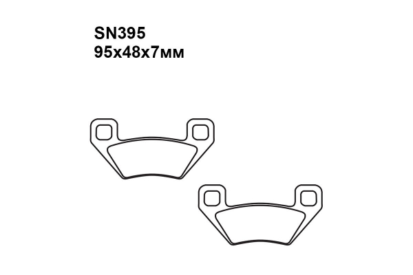 Тормозные колодки SN395 на POLARIS 300 Hawkeye 2x4 2006 задние правые