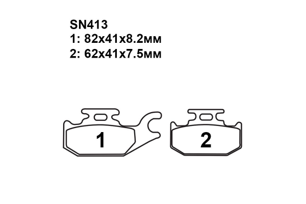 Тормозные колодки SN413 на SUZUKI LT-A 400 King Quad Auto 4WD 2008-2012 передние левые