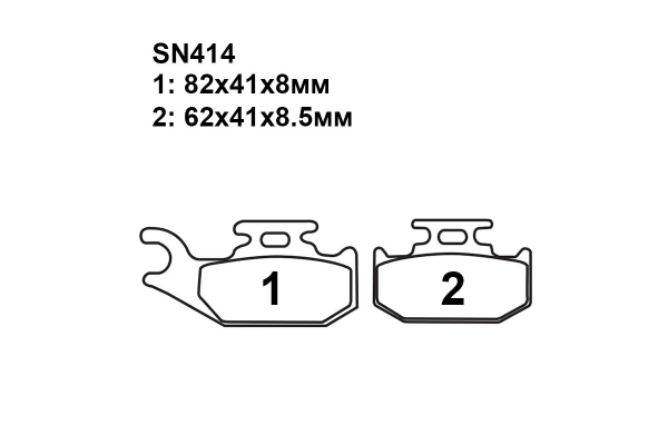 Тормозные колодки SN414 на РУССКАЯ МЕХАНИКА РМ-650-1  задние левые