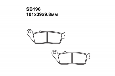 Тормозные колодки SB196 на BMW C 600 Evolution Scooter 2014-2020 задние