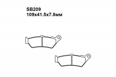 Комплект тормозных колодок SB209|SB181 на HARLEY DAVIDSON XG 750 Street 300 мм диски 2016-2021