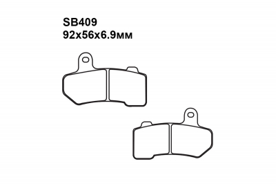 Комплект тормозных колодок SB409|SB409|SB409 на HARLEY DAVIDSON FLHR Road King Литой диск  2015-2021