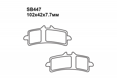 Комплект тормозных колодок SB447|SB447|SB266 на KAWASAKI ZX 1000 H2 R Ninja PFF, PGF 2015-2016